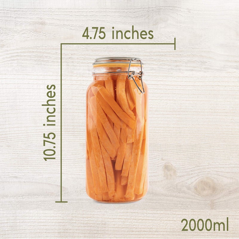 Galashield Glass Jars with Lids 67 oz Food Storage Jars with Airtight Lids Leak Proof Glass Canisters Kitchen Jars [Set of 2] - Image 4